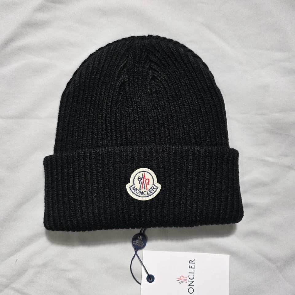 Moncler Black Winter Beanie Hat One Size Fits All New with Tags - Image 1 of 3