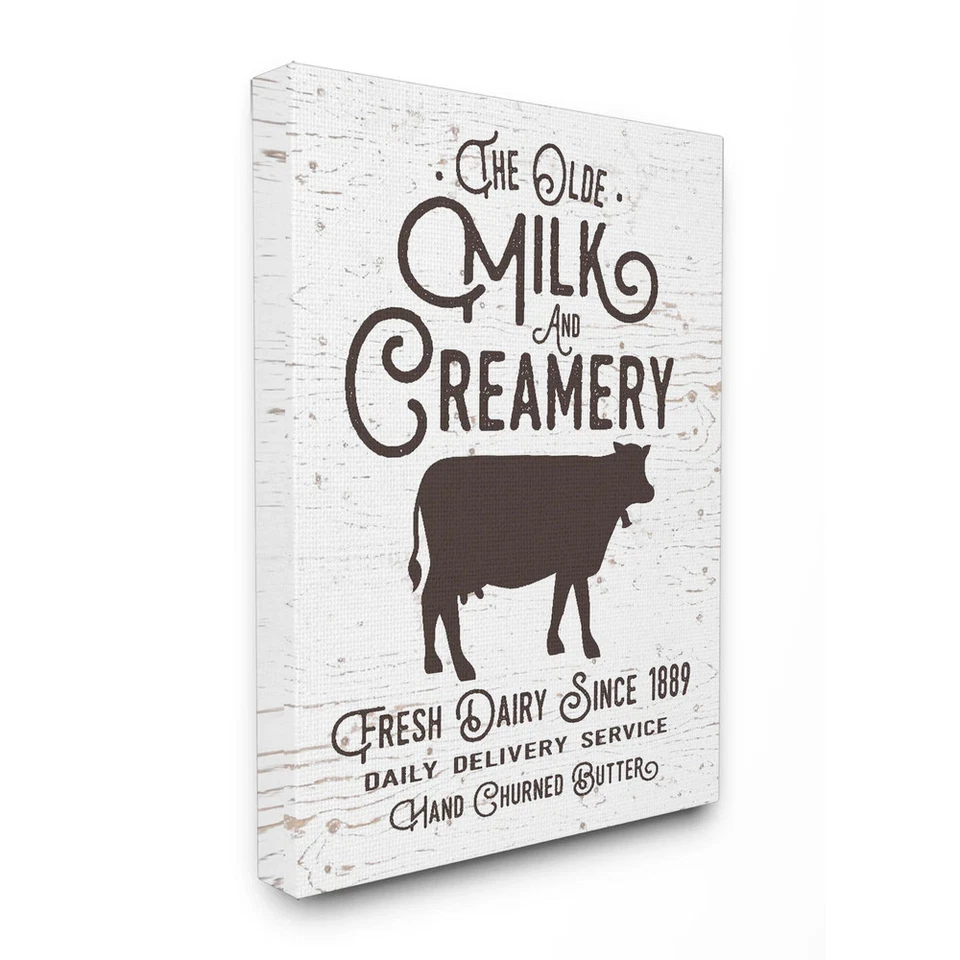 Stupell The Old Creamery Vintage Sign Stretched Canvas Wall  16 x 20 - Image 1 of 4