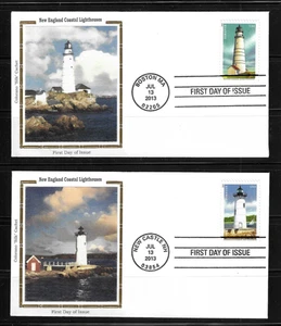 USA SC # 4791-4795 New England Coastal Lighthouses FDC . Colorano Silk Cachet - Picture 1 of 3