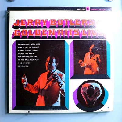 JERRY BUTLER~GOLDEN HITS LIVE~RARE ORIG '68 MERCURY STEREO WHITE LABEL PROMO LP - Image 1 of 4