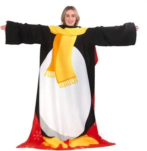 - Coperta in Pile Con Le Maniche a Tema Natalizio "Pinguino", 137 X 183 Cm - Foto 1 di 12