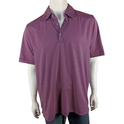CUTTER & BUCK mens size S polo shirt pink black striped CB DryTec golf sports - Image 1 of 4