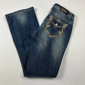 Shyanne Jeans Damen Gr. 28 Regular Bootcut Blau Denim Bestickte Taschen - Bild 1 von 7