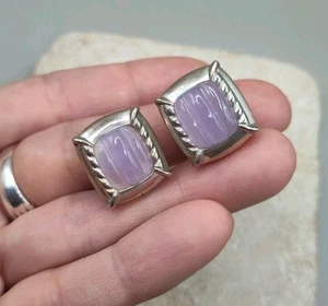 Vintage Judith Ripka Ohrringe Sterlingsilber lila Jade Stein 925 Thailand  - Bild 1 von 13