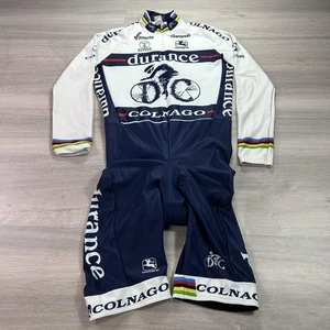 Giordana Fahrrad Skinsuit Herren 2XL weiß blau langarm wattiert Chamois Fleece - Bild 1 von 13