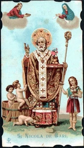 Tarjeta Santa Antigua de San Nicolás de Bari Imagen Pieuse Santino Estampa - Imagen 1 de 1