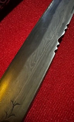 CINTA RETORCIDA FINA DAMASCO C.1820s YATAGHAN+PLATA Kofgari Acero Empuñadura/Vaina Foto 1 de 4