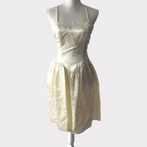Jessica McClintock Ivory Corset Mini Dress Size 7/8 - Picture 1 of 10
