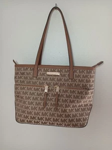 Michael Kors braun & hellbraun Signature Beuteltasche Leder Schulterriemen MK schneller Versand!!! - Bild 1 von 24