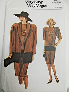 Vogue 9410 Dress Jacket Open Front Sewing Pattern Ladies 14 16 18 Very Easy Boxy - Picture 1 of 9
