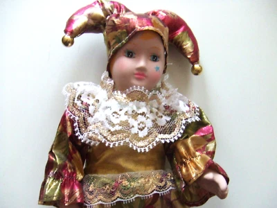 Harlekin Puppe Clown venezianisch Pierrot - Bild 1 von 3