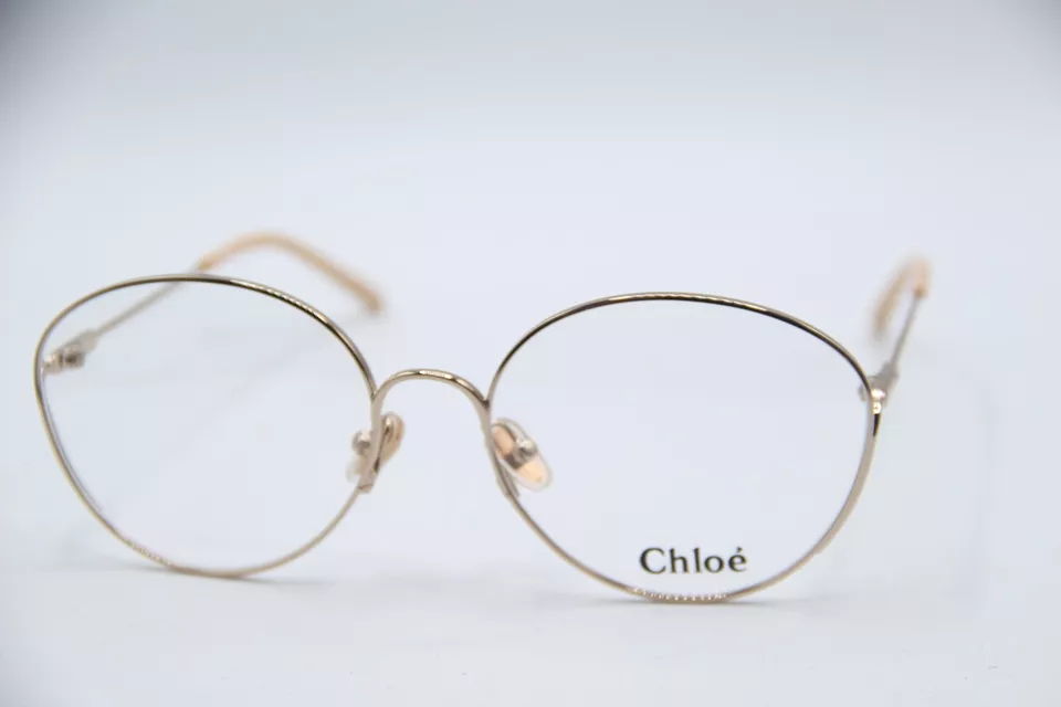 NEW CHLOE CH0168O 002 GOLD PINK AUTHENTIC EYEGLASSES 57-17 - Image 1 of 4