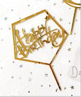 Cake Topper Birthday Party Happy Decoration Acrylic Supplies New Glitter Gold U