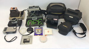 Lot mixte équipement d'appareil photo vintage 640 appareil photo terrestre Polaroid Kodak automatique Sony