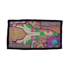 Vintage Embroidered Patchwork Indian Fine Art Bohemian Tapestry Wall Hanging