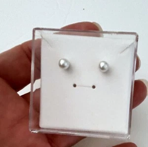 Imitation Pearl Stud Pierced Earrings First Communion Christian Little Girls - Picture 1 of 6