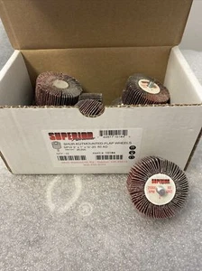 BOX OF 10 Superior 10184 Flap Wheel Mandrel 2" x 1" x 1/4"-20 P60 AO - Picture 1 of 7