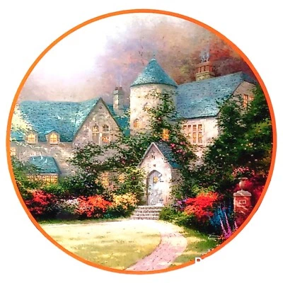 Thomas Kinkade Beyond Autumn Gate Painting Art Round 24" 750 Piece Puzzle - Image 1 of 4