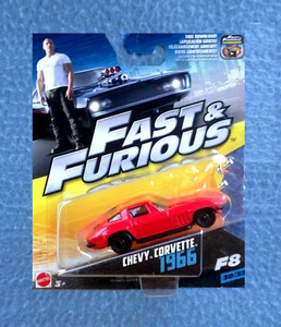 FAST AND FURIOUS 1966 RED CHEVY CORVETTE CAR MATTEL 2016 3 INCHES LONG 30/32 F8 - Picture 1 of 2