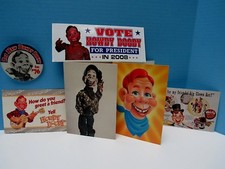 VTG  LOT OF 6 HOWDY DOODY ITEMS - BADGE, GREETING CARDS, BUMPER STICKER & MORE