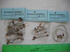 Lot of 43 Brass Colored Light Bulbs with Wires, 27 Green 10 Red 6 Amber,HO Scale