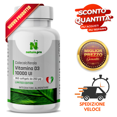 Vitamina D3 10000 UI - 365 Softgels Perle Nature.pro Esclusiva - Healthy Vitamin • 26.90€