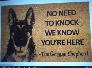 GERMAN SHEPHERD Dog Mat Funny  Non-Skid In & Outdoor - Picture 1 of 1