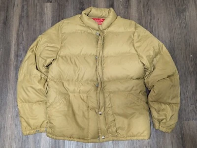 Vintage Sears Prime Northern Goose Down Tan Puffer Jacket Tall Medium Read! - Image 1 of 4