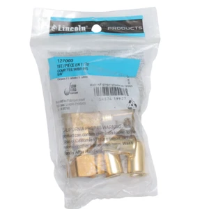 Lincoln Products 127003 5/8" Brass Compression Tee with Brass Inserts - Picture 1 of 7