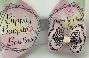 ROSA ESTAMPADO LEOPARDO 3.5 MARIPOSA ESTAMPADO LONA TELA MOÑO TEMP PARA LAZOS DE PELO - Imagen 1 de 4