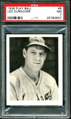 1939 Play Ball Leo Durocher PSA 7 NM Brooklyn Dodgers #6 HOF - Image 1 of 2