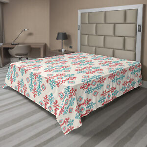 Ambesonne Ethnic Flat Sheet Top Sheet Decorative Bedding 6 Sizes