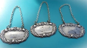 A set of three oval plated wine labels - Picture 1 of 2