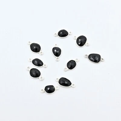 Black Spinal Rose Cut Connector 925 Silver Jewelry Connector 8x9-10x12 MM 10 pcs - Изображение 1 из 3