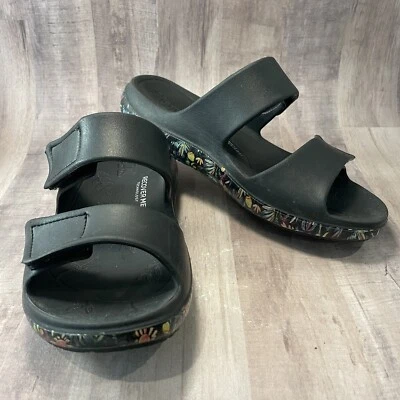 Sandalias para mujer Alegria Recover talla 36 o EE. UU. 6/6,5 negras florales usadas Foto 1 de 4