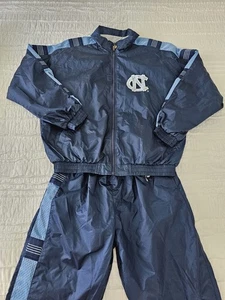 Vintage 90s UNC TARHEELS Windbreaker Tracksuit Jogger Set Men Large Embroidered  - Picture 1 of 23
