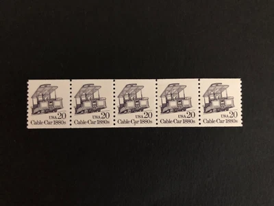 U.S. Stamps, Scott # 2263, PNC5 # 2, 20c Cable Car, Large Block Tagging, MNH - Image 1 of 2