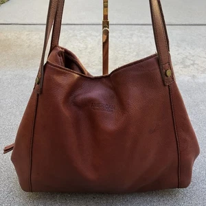 AMERICAN LEATHER CO Cartera Cartera Mujer Cuero Marrón Bolso 3 Compartimentos - Imagen 1 de 18