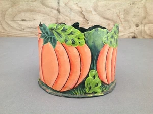 Volkskunst Kürbis Blech Übertopf - Bild 1 von 10