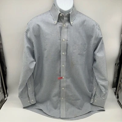 Camisa de vestir Bill Blass azul y blanco a rayas para hombre - talla 16,5 32-33 Foto 1 de 4