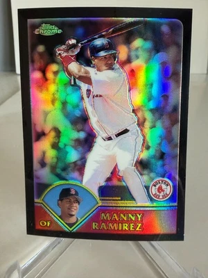 2003 Topps Chrome 'Black Refractor' Manny Ramirez #365 serial'd 078/199 - Imagem 1 de 3