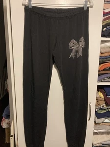 Lindos joggers para mujer Lauren Moshi negros con estampado de moño gráfico talla M - Imagen 1 de 9