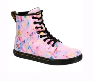 DR. DOC MARTENS GRÖSSE 9 ROSA KONFETTI RAINBOW BURST WILDLEDER SCHNÜRSTIEFEL COMBAT BOOTS  - Bild 1 von 24