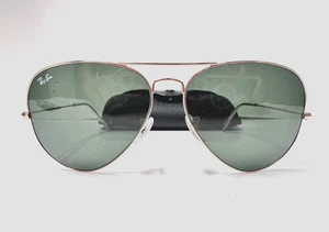 Ray Ban Mens Classic Aviator Gold Frames, Green Lenses RB3025, Metal, Gold - Picture 1 of 3