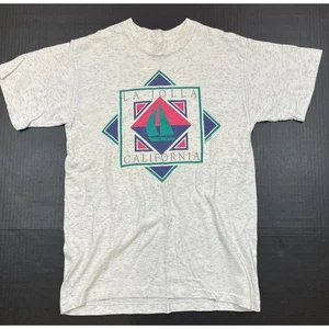 Vintage La Jolla California Tee T-shirt Small Sailboat Graphic 90s Made in USA - Picture 1 of 4