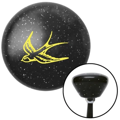 Yellow Swallow Black Retro Metal Flake Shift Knob w/ M16x1.5 Insert Shifter - Image 1 of 4