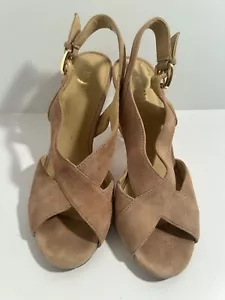 Michael Kors Wildleder Becky offene Zehenpartie kreuz und quer Slingback Absatz 9. - Bild 1 von 8
