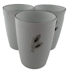 Fukagawa Arita Silver Wheat Juice Tumbler Glasses 6oz Set of 3 VTG 3 5/8" Japan - Picture 1 of 8