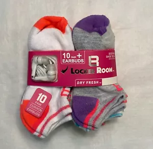 Girls Set of 10 No Show + Earbuds Socks: Shoe Size-10.5 -4 - Picture 1 of 4