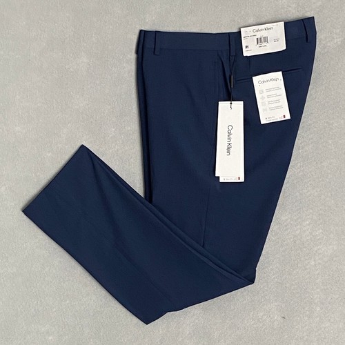 Calvin Klein Men's 34x29 Dress Pant Jerome Slim Fit Flat Front Stretch